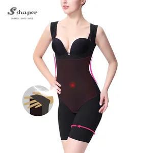 S-SHAPER Giovane Della Signora Ragazze Sexy Foto Aperte Corsetti Full Body Senza Maniche Caffeina Infuso Tuta