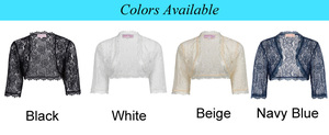 Bolero <span class=keywords><strong>de</strong></span> Encaje Blanco con Mangas 3/4 para Novia, Dama <span class=keywords><strong>de</strong></span> Honor o Boda - Product Image 6