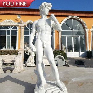 Statuette de Figure romaine en <span class=keywords><strong>marbre</strong></span> blanc, Statue de David, pour le jardin, classique, fait à la main - Product Image 4