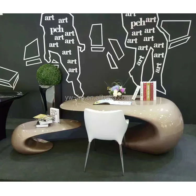 Moderne kantoormeubilair met kantoor front teller bureau met fancy receptie met glasvezel