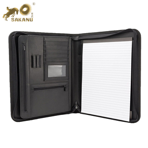 Portafolio profesional de cremallera de cuero PU A4 para archivar productos diseñados para reuniones y entrevistas exitosas - Product Image 5