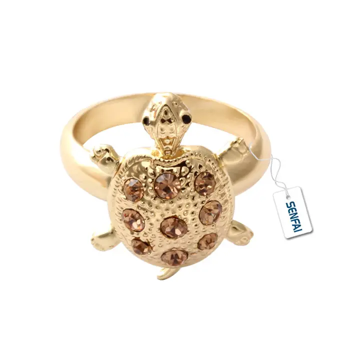 Latest gold finger ring designs rhinestone turtle engagement ring