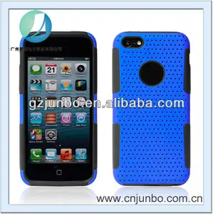 nouveau 2013 hybird double couche en caoutchouc souple en plastique dur cas mailles combo pour iphone 5c