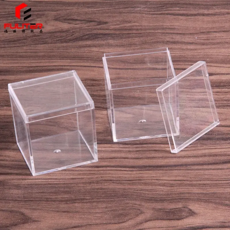 Qualité alimentaire Exquis Effacer Mini Acrylique Bonbons Cube Boîte Sans Danger Pour Bébé