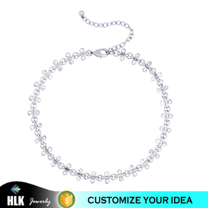 Kalung Pernyataan Warna Cerah Kristal Kaca Elegan Grosir Aksesori Fashion Perhiasan Kostum