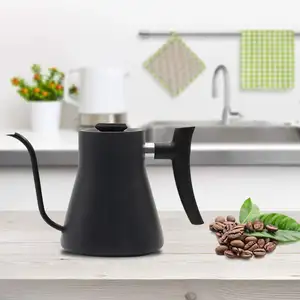 Барская гусиная шея для наполнения Кофе чайник с термометром черный