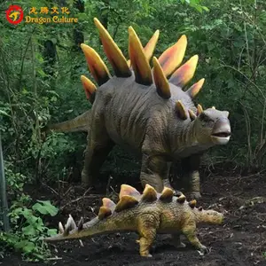 Animasyonlu yapay yaşam boyutu 3D dev dinozor Robot Animatronic simülasyon Stegosaurus modeli eğlence parkı hayvanat bahçesi