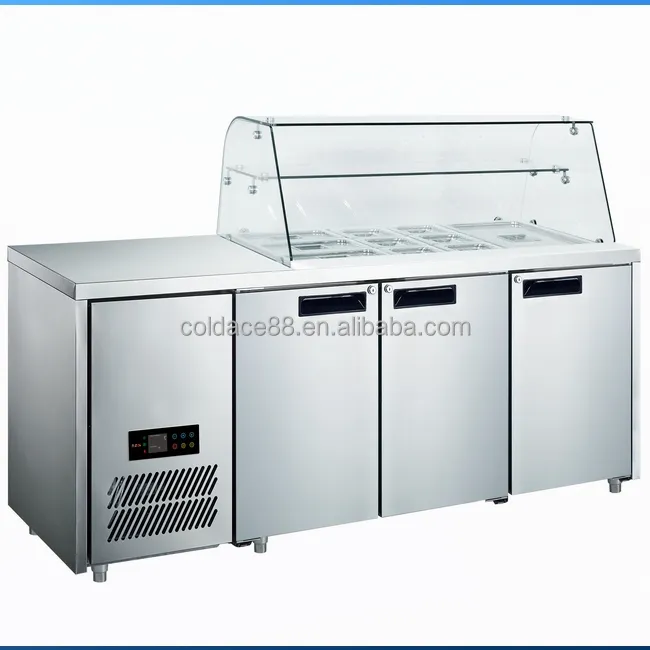 & Nbsp; geladeira/frigorífico para pizza 1800mm/mesa de preparação de aço inoxidável