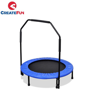 Trampolín Redondo Compacto CreateFun de 60 Pulgadas <span class=keywords><strong>para</strong></span> <span class=keywords><strong>Ejercicio</strong></span> en Interiores, Equipo de Gimnasio <span class=keywords><strong>para</strong></span> Adelgazar, Oferta Especial - Product Image 2