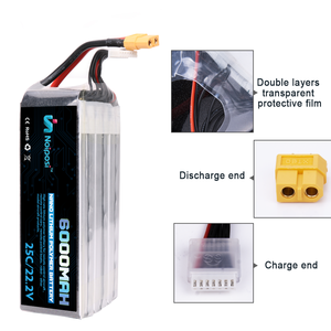 แบตเตอรี่ลิเธียม 22.2V 6000mAh 6 เซลล์ 25C 22.2v Lipo 6s สำหรับโดรนมัลติโรเตอร์ - Product Image 3