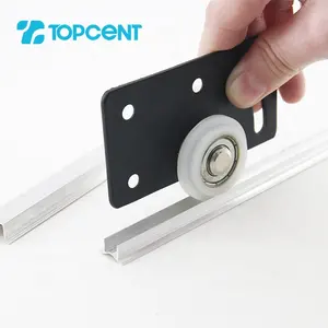 TOPCENT Roller Plastik Sistem Fitting Roller Pintu Geser Perangkat Keras Furnitur