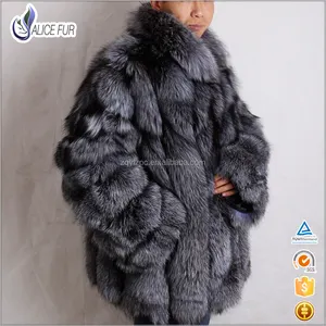 Excelente Proveedor de China Servicio de OEM de alta calidad de color natural de piel de plata Fox Abrigos para los hombres