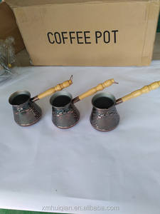 ชุดถ้วยกาแฟอาหรับแบบดั้งเดิมของตุรกี,เครื่องอุ่นกาแฟแบบทุบพร้อมด้ามจับไม้ (หม้อขนาด8ออนซ์) - Product Image 3