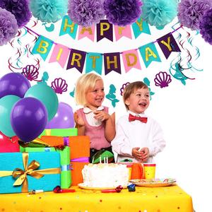 Nicro prix de gros 30 pièces enfant anniversaire la petite sirène sous la mer thème fête tenture murale fond <span class=keywords><strong>décoration</strong></span> <span class=keywords><strong>Kit</strong></span> - Product Image 6