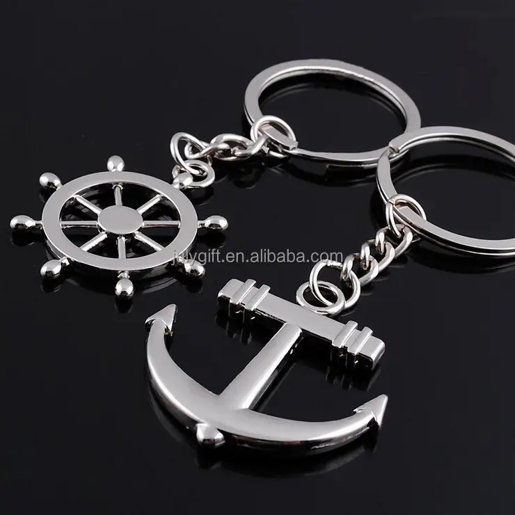 Benutzerdefinierte lenken anker nautische messing keychain