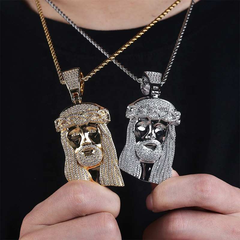 Nieuw Product 2019 Ijs Uit Jezus Corolla Hanger Hiphop Sieraden Mode Cz Stone Ketting Mannen Vrouwen Gift Junlu Sieraden