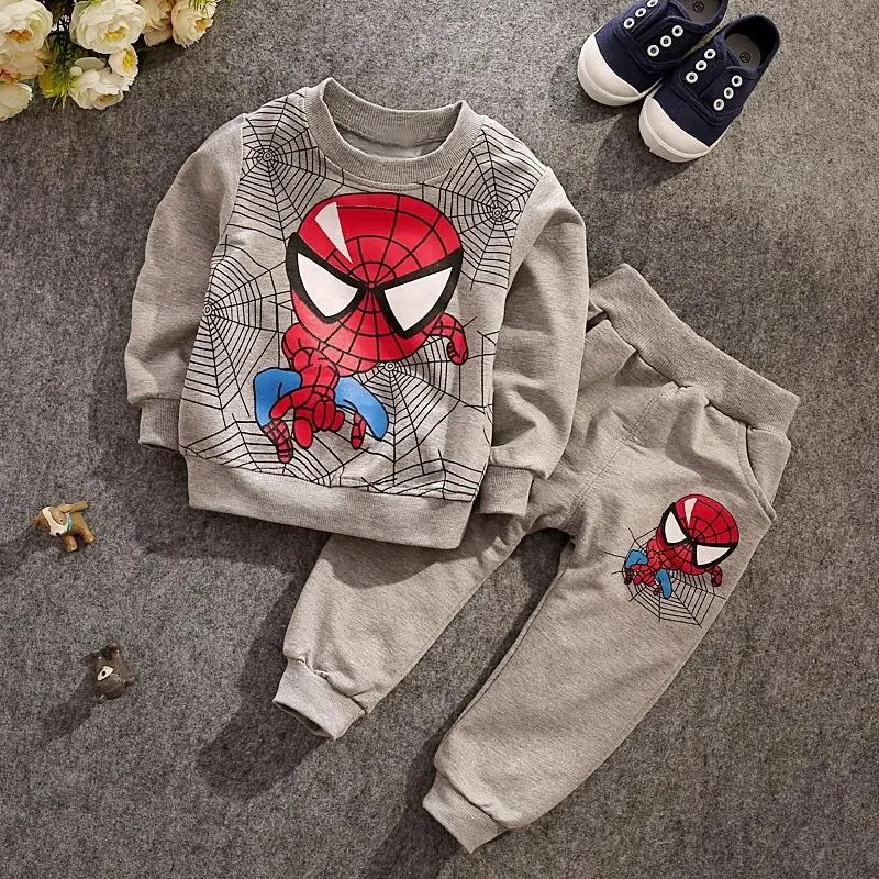 Spider-Man printed kids cool fall winter clothes set