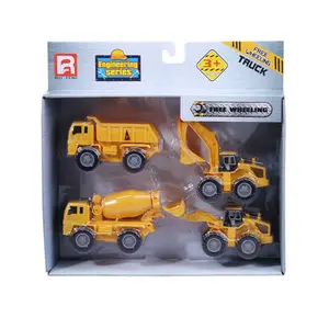 4 件/套装便宜迷你玩具汽车塑料工程卡车玩具