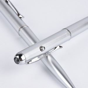 Gümüş renk metal malzeme görünmez mürekkep UV ışık sahte para dedektörü kalem - Product Image 4