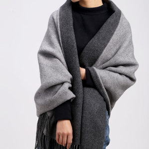 Longue écharpe en cachemire Pashmina à double usage, châle de couleur unie, sur mesure, grande taille, - Product Image 4