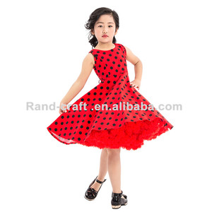 베스트 셀러 웨딩 아이 생일 파티 착용 슬림 활기찬 빨간 여름 원피스 - Product Image 3