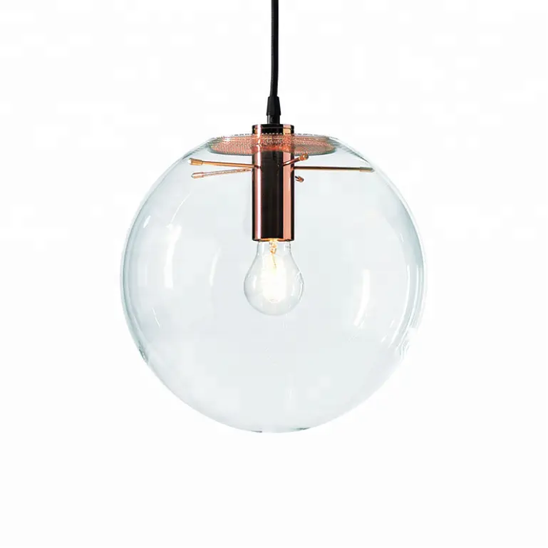 Moderno redondo de aceite de vidrio transparente bola decoración interior colgante suspensión lámpara para casa