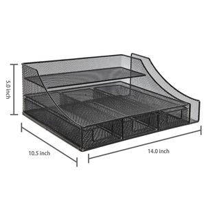 Groothandel Zwart Gaas Metalen Kantoor Desktop <span class=keywords><strong>Organizer</strong></span> Document Lade Bestand Opslag Met <span class=keywords><strong>3</strong></span> Laden