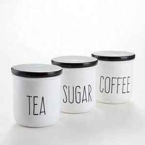 Ceramic Wholesale Tea Sugar <strong>Coffee</strong> <strong>Storage</strong> <strong>Jar</strong> Set with Lid <strong>Storage</strong> Bottles &amp; <strong>Jars</strong> Cover Tableware Cylinder Food <strong>Storage</strong> Glazed - Product Image 1