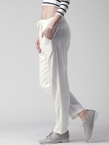 Nuovi <span class=keywords><strong>Pantaloni</strong></span> Casual da <span class=keywords><strong>Donna</strong></span> in <span class=keywords><strong>Lino</strong></span> Bianco, Design alla Moda - Product Image 4