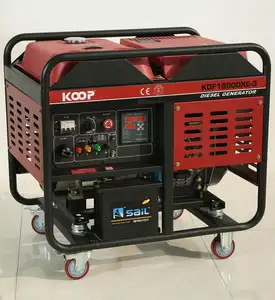 12kVA 13kVA 15kVA 16kVA 2-Cylinder Air-cooled Portable Open Frame Type Diesel Generator KOOP Brand KDF16000XE-3