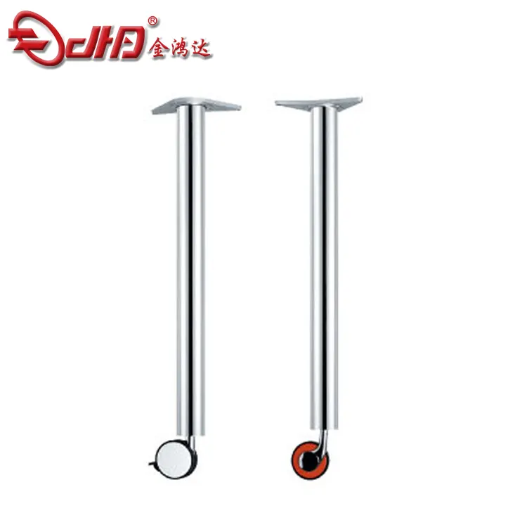 60mm chrome iron furniture legs coffee table legs with castors