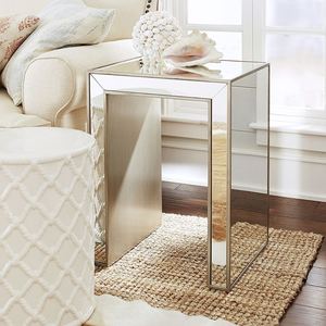 Tavolino da salotto moderno con tavolino a specchio con diamante schiacciato a piedistallo moderno - Product Image 4