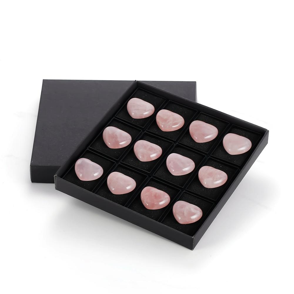 Натуральный розовый кварц, лечебный драгоценный камень, резная любовь, в форме сердца, беспокойства, чакра рейки, балансировка, 32 мм, полированные драгоценные камни без сверления