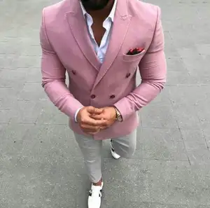 Slim fit uzun kollu erkek gömlek Takım Elbise Düğün Takımları Adam Iş Blazer Damat Smokin Balo Parti 2 Parça Kostüm Homme Terno Masculino