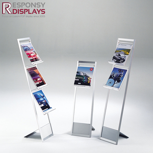 Bốn tầng trong suốt <span class=keywords><strong>Acrylic</strong></span> sàn Tạp Chí giá nghiêng Thiết kế kệ sách hiển thị đứng cho Thư Viện Văn phòng Phòng chờ đợi phòng - Product Image 6