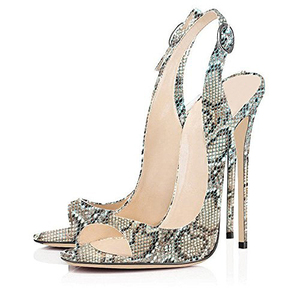 Chaussures habillées pour femmes <span class=keywords><strong>de</strong></span> haute qualité, sexy, en <span class=keywords><strong>peau</strong></span> <span class=keywords><strong>de</strong></span> crocodile, 12 cm, sandales à talons hauts à bout ouvert - Product Image 5