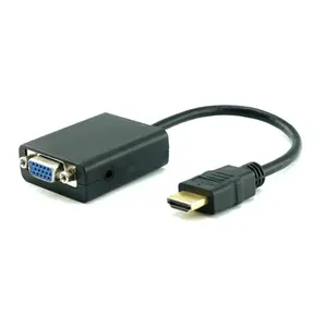 vga kablosu hdmi kablosu Suppliers-HDMI erkek VGA HD-15 15 Pin erkek adaptör kablo kordonu DVD HDTV için