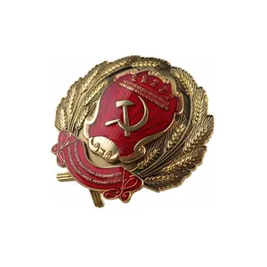 Customized Souvenirs Badge Maker Custom Logo Souvenir High Quality Russian Soviet USSR Badge Pin Customize Europe Gold Plating Metal Badge Bronze