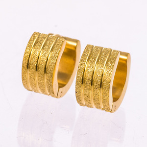 Fashion <strong>Hoop</strong> Plated <strong>Silver</strong> Gold Black Stainless Steel Matte Finish <strong>Huggie</strong> Earrings Cheap China Jewelry EKE130 - Product Image 5