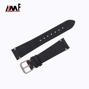 Custom Style Popular Black Calf Embossed Alligator Grain Leather <b>Watch</b> <b>Strap</b> 20mm 22mm Stainless Steel Buckle Thickness 5-3mm - Product Image 5