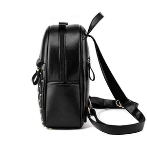 Korean Style Shine Student <strong>Satchel</strong> Fashion Trendy High Quality <strong>Backpack</strong> Waterproof Pu Leather Custom Black <strong>Backpack</strong> - Product Image 3
