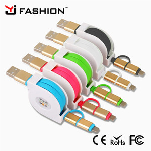 Shenzhen Portable rétractable android usb transfert de données câble 2A courant 2 en 1 usb rétractable câble de recharge - Product Image 6