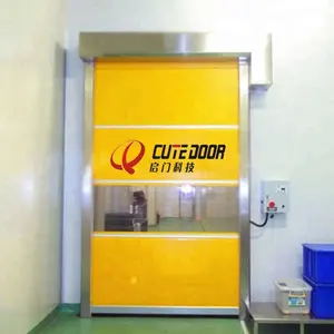 Pintu Gulung Horizontal Plastik Cepat Aluminium, Kain PVC Kecepatan Tinggi