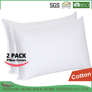 Toptan 2 paket standart boyut dekoratif yastık kılıfları düz % 100% pamuk yastık kılıfı - Product Image 2