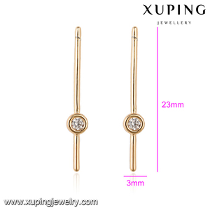 93236 al por mayor simplemente joyería fina palo vertical en forma de pendientes de gota <span class=keywords><strong>con</strong></span> solo piedra preciosa para damas - Product Image 2