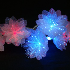 Nouveauté : <span class=keywords><strong>Guirlande</strong></span> lumineuse LED à piles avec fleurs en <span class=keywords><strong>fibre</strong></span> <span class=keywords><strong>optique</strong></span> pour Noël - Product Image 4