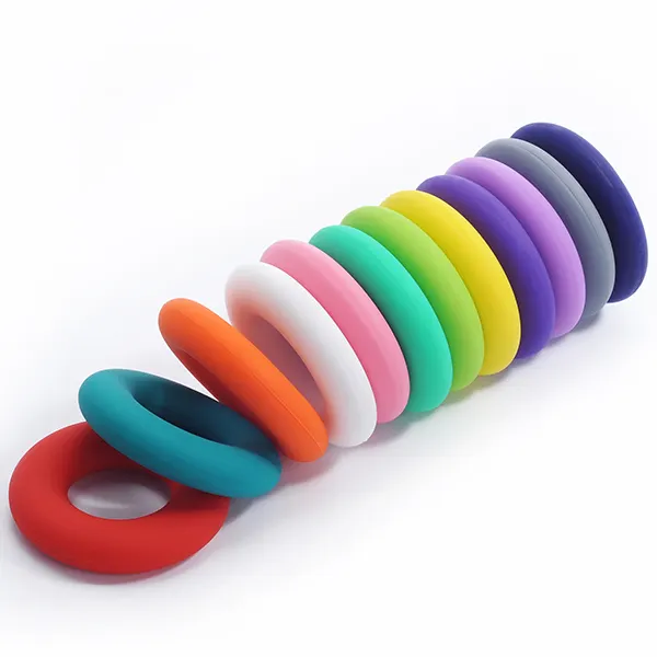 Wholesale Food Grade Donut Shape Baby Teether Silicone Teething Ring