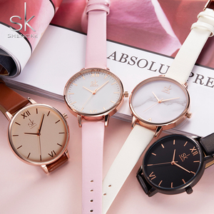 Orologio da <span class=keywords><strong>Donna</strong></span> Shengke di Alta Gamma, Cinturino in Pelle, Movimento al Quarzo, Design Sottile e Casual, Quadrante Effetto Marmo SK - Product Image 6