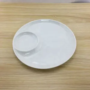 家居酒店食品供应圆形散装11英寸独特的白瓷分餐盘