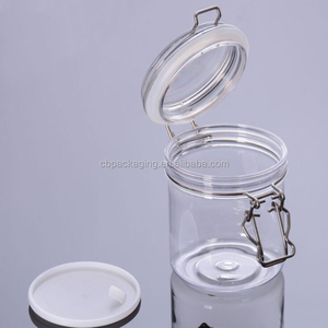 Pot rond hermétique en plastique transparent pour la conservation des aliments, <span class=keywords><strong>500ml</strong></span>, 5 pièces, boîtes à clips, pour fil métallique, PET